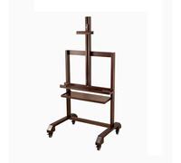 Supporto TV regolabile in legno massello, resistente carrello mobile per TV con ripiano portaoggetti, cavalletto moderno da pavimento per casa e aule, design versatile e robusto (taglia unica)