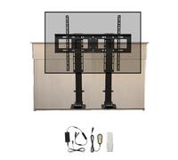 Supporto TV regolabile, può essere nascosto in un mobile, doppio motore, corsa di sollevamento 150 cm/59 pollici, per TV da 55" a 120" fino a 100 kg, con telecomando