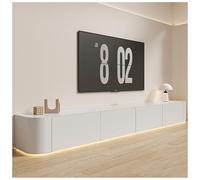 Supporto TV sospeso da parete con console multimediale e centro intrattenimento soluzione gestione cavi design moderno (200 x 24 x 20 cm) per TV fino a 65 pollici