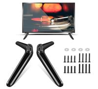 Gambe di Supporto TV Universali, Piedini per TV, Piedini per Piedistallo TV, Supporto TV da Tavolo con Viti, Compatibile con Maggior Parte dei TV LCD LED per la Maggior Parte dei Supporti TV