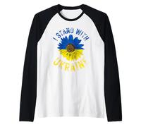 Supporto Ucraina I Stand Con Ucraina Bandiera Ucraina Slava Ucraina Maglia con Maniche Raglan