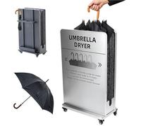 Supporto umido commerciale dell'essiccatore dell'ombrello con il raccoglitore di goccia e le ruote per la rimozione efficiente dell'acqua piovana nei centri commerciali