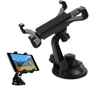 Supporto universale a morsetto per tablet, con robusta ventosa adatta a diverse superfici, snodo sferico girevole a 360 gradi, ideale per tablet da 7