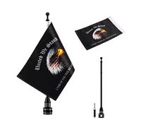 Supporto Universale for Asta for Moto e Bandiera Posteriore 15,2 x 22,9 cm in Poliestere Compatibile con Harley Yamaha Suzuki Victory Black Pole And Flag