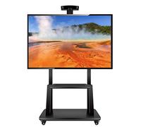 Supporto universale for TV a schermo piatto con ripiano portaoggetti e ruote - for a resistente for da 32, 43, 50, 55, 60, 65 75 pollici, nero, portata 300 libbre, splendido scenario