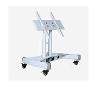 Supporto universale girevole per TV da 32 a 70 pollici, rotazione di 90°, 4 livelli di altezza, base in vetro temperato resistente, design moderno.
