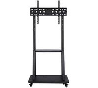 Supporto universale girevole per TV da 32 a 75 pollici, in acciaio inox, staffa da pavimento regolabile in altezza, resistente, nero, con staffe di montaggio, design elegante, facile da montare