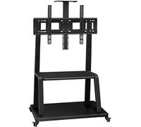 Supporto universale girevole per TV da 32 a 75 pollici, staffa da pavimento regolabile in acciaio inox con staffe di montaggio, moderno supporto per TV nero per casa e ufficio