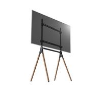 Supporto universale in legno per TV da 49 a 70 pollici, staffa per TV mobile con corda di sicurezza e gestione dei cavi (beige)