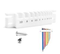 Supporto universale per chiave a brugola da parete per dimensioni metriche, per chiavi a L standard da 1,5 a 10 mm, non per WERA/Bondhus, organizer con stampa di dimensioni e viti, bianco