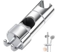 Supporto universale per doccia 16-27 mm, regolabile, girevole a 360° con morsetto scorrevole + 2 ganci, per asta scorrevole/doccia, bagno di ricambio Shower Head Holder (bianco)