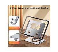 Supporto Universale per Laptop con Base Girevole A 360, Altezza Regolabile Multi-Angolo, Libreria da Lettura Pieghevole Montata Grigio