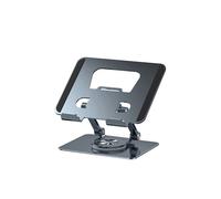 Supporto Universale per Laptop con Base Girevole A 360, Altezza Regolabile Multi-Angolo, Libreria da Lettura Pieghevole Montata Grigio