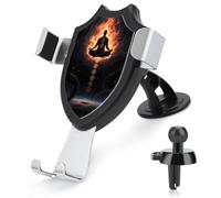 Supporto universale per telefono 3 in 1 per auto, con ventosa regolabile, luce nera, sette chakra, yoga, meditazione, supporto per telefono cellulare con clip in metallo per bocchetta di ventilazione