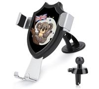 Supporto universale per telefono con bandiera del Regno Unito, motivo: koala e orso, supporto universale per parabrezza e cruscotto