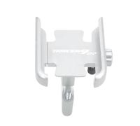 Supporto universale per telefono moto Montaggio telefono motocicletta Porta telefono moto per Yamaha TRACER 9 GT 2021 2022 2023 Rotazione a 360° per smartphone da 4,7-7,1 pollici-Handlebar Silver