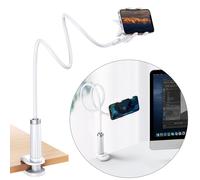Supporto universale per telefono, tablet e treppiede con braccio flessibile, colore bianco