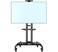 Supporto universale per TV con vano portaoggetti, autoportante, girevole, per TV a schermo piatto da 32"-65", ad angolo, per camera da letto e sale conferenze, nero