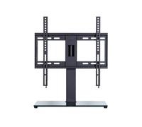 Supporto universale per TV da 32 a 60 pollici, altezza regolabile, base girevole a 90°, in vetro temperato, supporta fino a 35 kg, supporto stabile per TV da tavolo