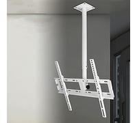 Supporto universale per TV e montaggio a soffitto girevole a 360° e staffa inclinabile per TV LCD e curve da 125 pollici, altezza regolabile, colore bianco, si adatta alla maggior parte dei televisori