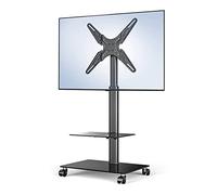 Supporto universale per TV mobile per TV da 55 pollici da pavimento a soffitto, espositore con ruote, ideale per uso domestico e ufficio, resistente supporto per TV LCD facile da montare.