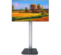 Supporto universale portatile per TV con design a sbalzo, adatto a TV piatti e curvi da 37-60 pollici, supporto inclinabile regolabile in vetro temperato resistente per uso domestico e ufficio