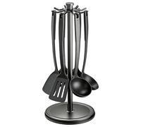 Supporto Utensili da Cucina Girevole - con 8 Ganci e Supporto Spatola, Spatole per Cucina da Banco Con Rotazione A 360 Gradi,Per Spatola Mestolo Cucchiaio Casa Ristorante Fattoria Scrivania Ca