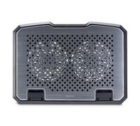 Supporto Ventilato Portatile Hama Aluminium USB 15,6" Nero con Luci Blu Regolabile