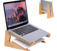 Supporto verticale in bambù per computer portatile, compatibile con MacBook, Dell, Surface, HP, Pixelbook, Lenovo da 13 a 18,5 pollici