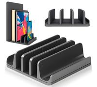 Supporto verticale per computer portatile multiplo, supporto verticale regolabile per 5 dispositivi, adatto a tutti i MacBook, laptop, tablet e cellulari (fino a 17,3 pollici), supporto verticale
