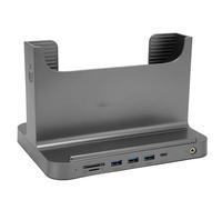 Supporto Verticale per PC, Docking Station per Segnale Stabile 8 in 1 Supporto per Mini PC per Famiglia (GREY)