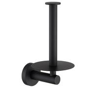 Supporto Verticale per Rotoli di Carta igienica in Acciaio Inox 304, con Piatto Rotondo, Finitura Opaca, Montaggio a Muro, Dispenser Ideale per Bagno e Cucina,Matte Black
