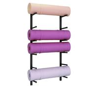 Supporto verticale per tappetino da yoga, mensola organizer da parete - espositore in metallo per asciugamani e rullo in schiuma per uso multiuso - ideale per studi di yoga e casa