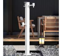 Supporto verticale per tubo dell'acqua da esterno, autoportante da giardino, rubinetto da pavimento antigelo con ingresso dell'acqua bianco-C-Bottom per tutte le condizioni atmosferiche