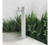Supporto verticale verticale per tubo da giardino autoportante con fcet in rame, fontana decorativa da pavimento per patio, prato e giardino, kit bianco