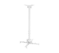 KIMEX 052-3020 Supporto a soffitto per proiettore, Altezza regolabile 75-115cm, Bianco