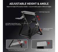 GTPLAYER Supporto del volante per il volante da gioco G923 G29 G920 T300RST500RS Force Feedback e cambio TH8A V1 - Poggiapiedi regolabile in altezza, rosso (Pro Red)