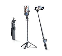Asta selfie telescopica con treppiede per smartphone, 1,3 m, nero