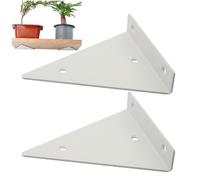Supportos Per Mensole Triangolare, Staffe Per Mensola Decorativa Da Parete, Supporto Per Mensola Metallica Aperto Diy, 2x Staffe Per Mensole Flottanti Pesanti + Viti,white-23x17cm/9.1 * 6.7in