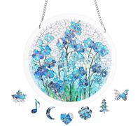 SUPPUIMNT Puzzle acrilico con ciondolo a forma di acchiappasole con catena, decorazione colorata per finestra, decorazione per soggiorno, decorazione arcobaleno, gioco di luce, cupola in acrilico, per