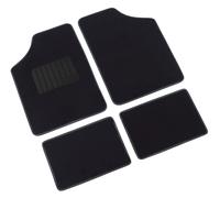 Kit 4 pezzi tappetini tappeti auto con moquette + battitacco. Colore nero. MOD A