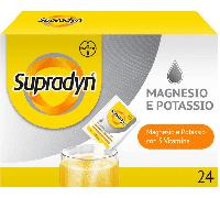 Supradyn Magnesio e Potassio Integratore Con Vitamine B, Acido Folico e Minerali 24 Bustine Effervescenti
