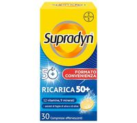 Supradyn Ricarica 50+, Multivitaminico, Stanchezza, 30 cpr Effervescenti | 12 Vitamine e 9 Minerali, Uomo Donna dai 50 anni, Antiossidante Naturale, Senza Glutine, Senza Lattosio, Scorta 1 Mese