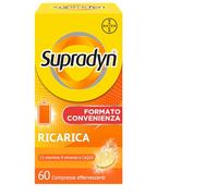 Supradyn Ricarica, Multivitaminico, Stanchezza, 60 cpr Effervescenti | 13 Vitamine e 9 Minerali, Coenzima Q10, Integratore Uomo Donna, Gusto Arancia, Senza Glutine e Lattosio, Scorta 2 Mesi
