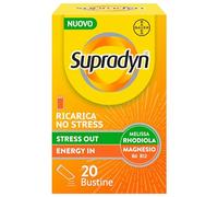 Supradyn Ricarica No Stress, Integratore Multivitaminico Antistress Adulti con Magnesio, Vitamine B, Rhodiola Rosea e Melissa, 20 Bustine Limone