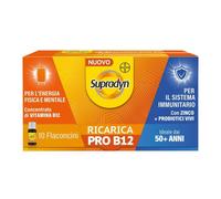 Supradyn Ricarica PRO B12 Integratore Adulti 50+ con Vitamina B12, Zinco e Probiotici Vivi per Energia e Sistema Immunitario, Gusto Caramello, 10 Flaconcini
