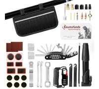 Suprbee 40 PCS Kit Riparazione Bici, 16 in 1 Kit di Attrezzi per la Riparazione di Biciclette e Pompa con Pneumatici di Biciclette, Toppe Portatili, Kit Riparazione Gomme per Biciclette da Strada