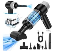 Suprbee Mini Aspirapolvere Auto Senza Fili, Aspirapolvere Potente per Auto, USB Aspirabriciole Portatile Aspira Briciole Elettrico Senza Filo con USB-C, 5 Ugelli e 2 Filtri