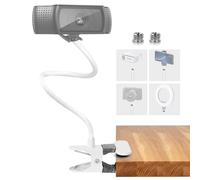 Suprbee Supporto per Webcam, Filettatura da 1/4" Supporto a Collo d'oca Flessibil Con 2 Filettatura da 3/8", Fotocamera, Braccio per Fotocamera per Phone Webcam Luce Anulare (Bianco)