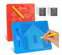 SUPRBIRD Magico Gioco Magnetico, 2PCS Tavolo da Disegno Magnetico, Tablet Magnetico Bambino Ardesia Magica con Penna per Bambini Giocattolo Educativo, da 3 Anni